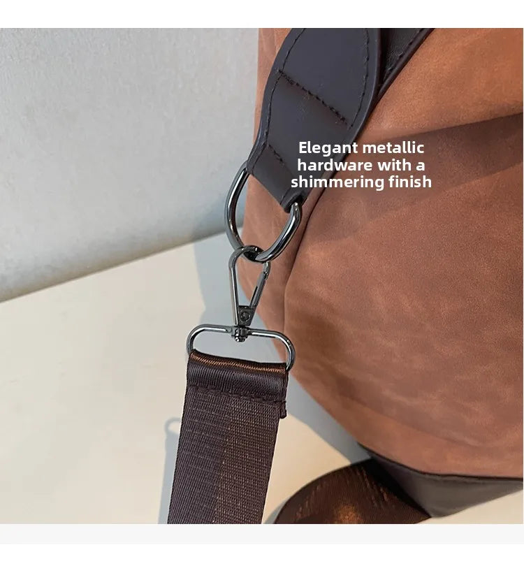 Large Capacity Suede Travel Bag Fashionable Retro Lightweight Handheld Luggage Bag for Short Business Trips Storage Boarding Bag