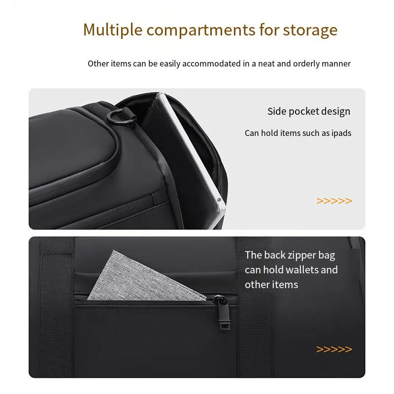 Outdoor waterproof travel bags, unisex handbags, sports and fitness bags, large-capacity storage bags (with shoe compartments)