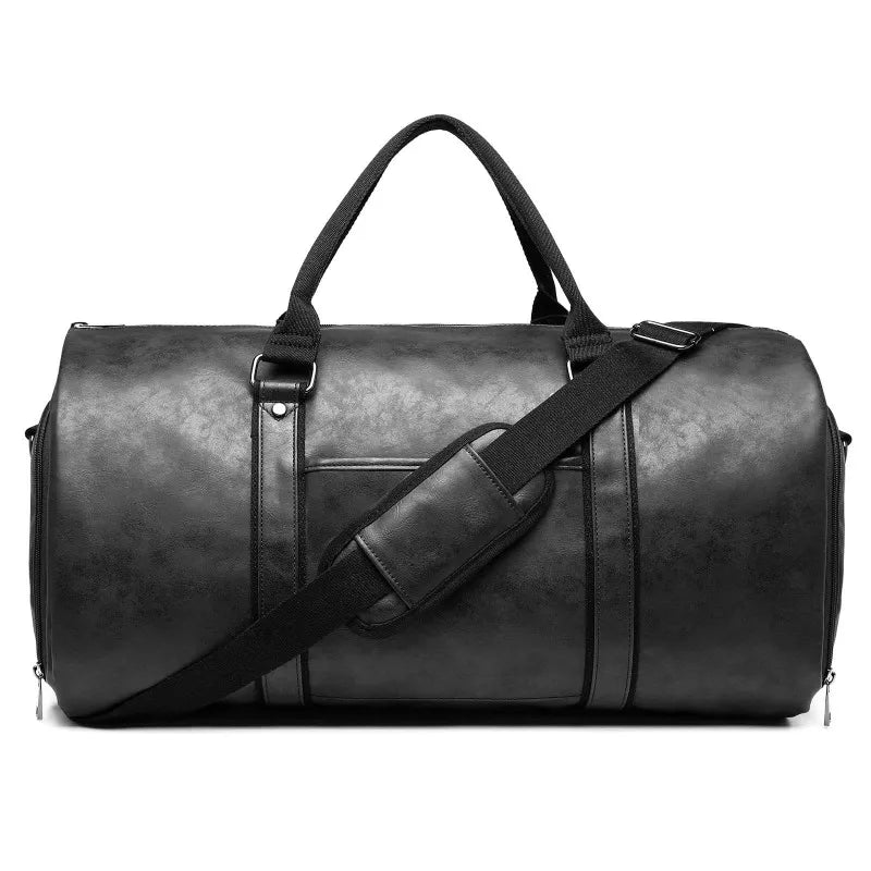 Leather Suit travel bag Large Capacity Waterproof Weekend Travel Business Convertible Suit Bag 2 in 1 Hand Carry-on Luggage Bag