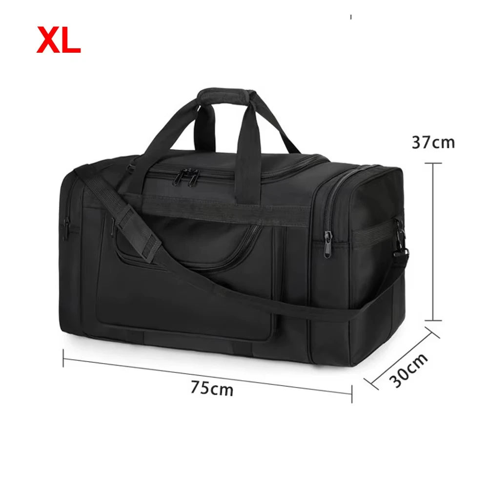 Travel Handbag Large Shoulder Bag Outing Travelling Satchel Storage Bag Tidy Organizer  Black Hand Bag Outdoor Luggage Duffel