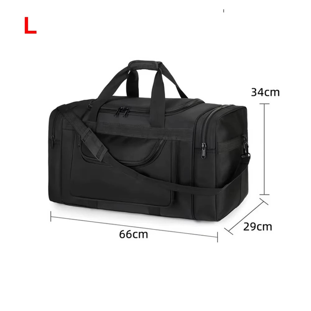 Travel Handbag Large Shoulder Bag Outing Travelling Satchel Storage Bag Tidy Organizer  Black Hand Bag Outdoor Luggage Duffel