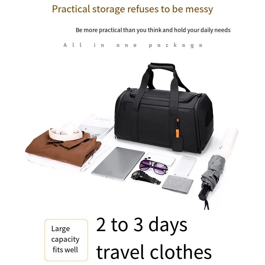 Outdoor waterproof travel bags, unisex handbags, sports and fitness bags, large-capacity storage bags (with shoe compartments)